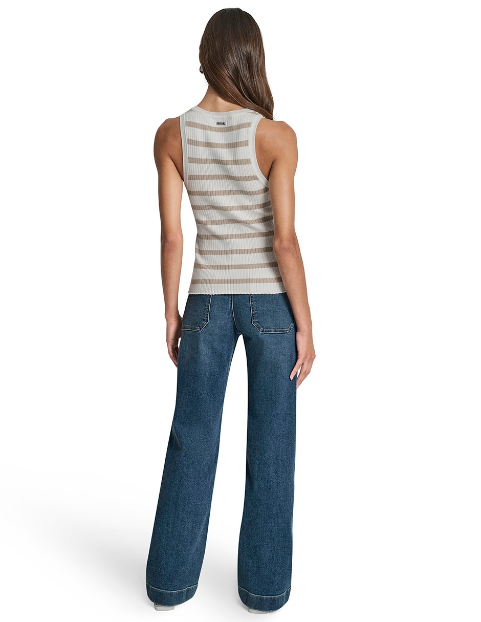 Top Dkny Jeans cuello redondo tirante ancho