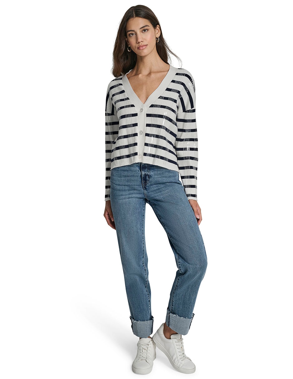 Suéter cuello V para mujer 12