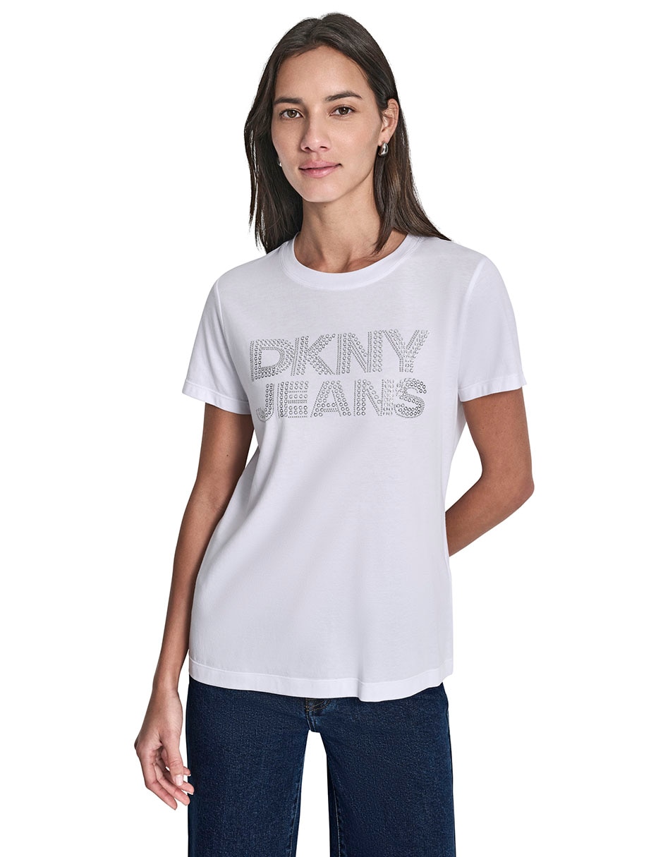 Playera manga corta Dkny Jeans cuello redondo para mujer