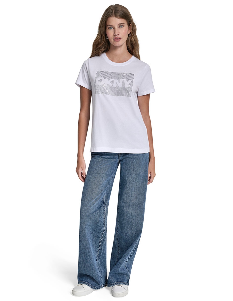Playera manga corta Dkny Jeans cuello redondo para mujer