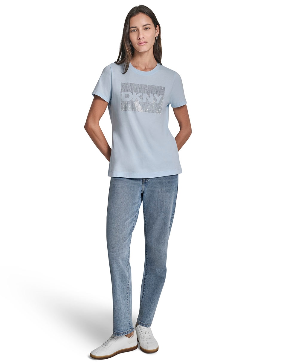 Playera manga corta cuello redondo mujer