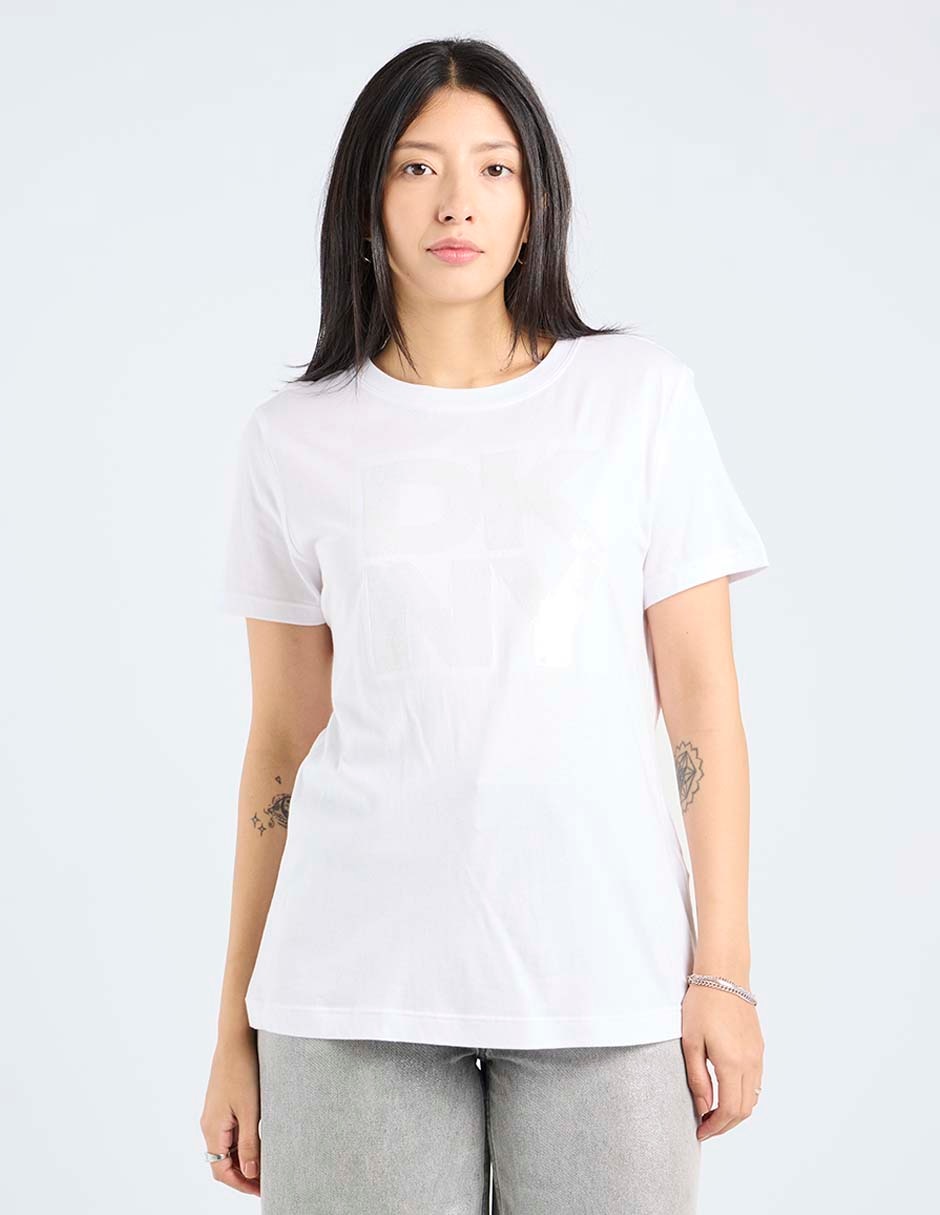 Playera manga corta cuello redondo para mujer 1