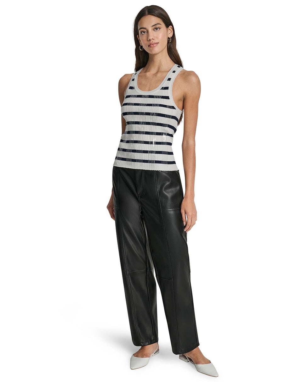 Top DKNY Jeans cuello redondo tirante ancho