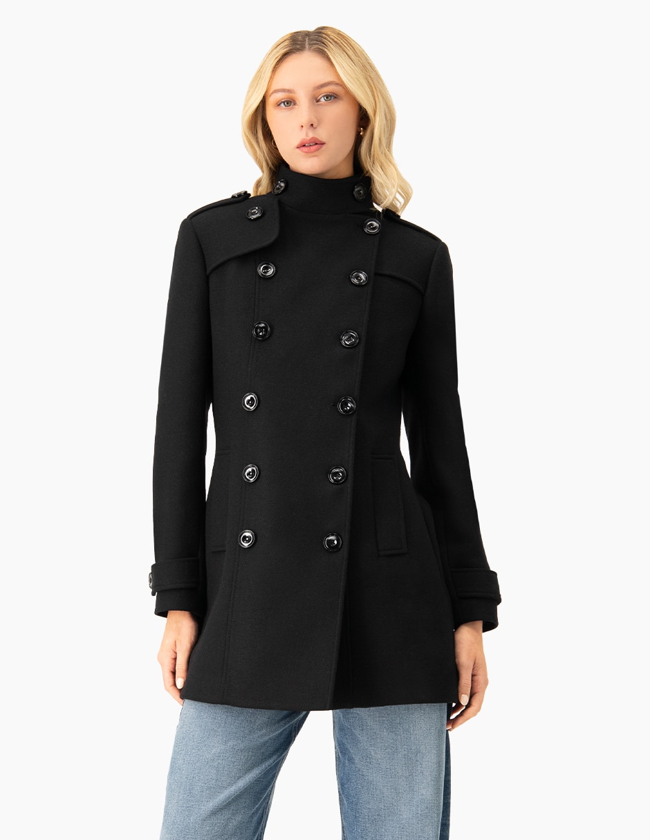 Abrigo de lana militar para mujer Abrigo de lana militar para mujer