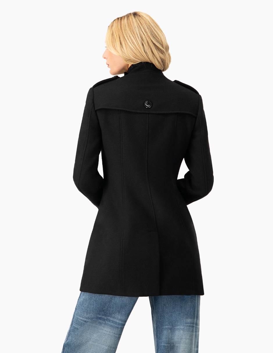 Abrigo de lana militar para mujer 6