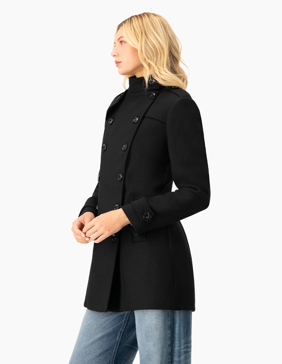 Abrigo de lana militar para mujer 7