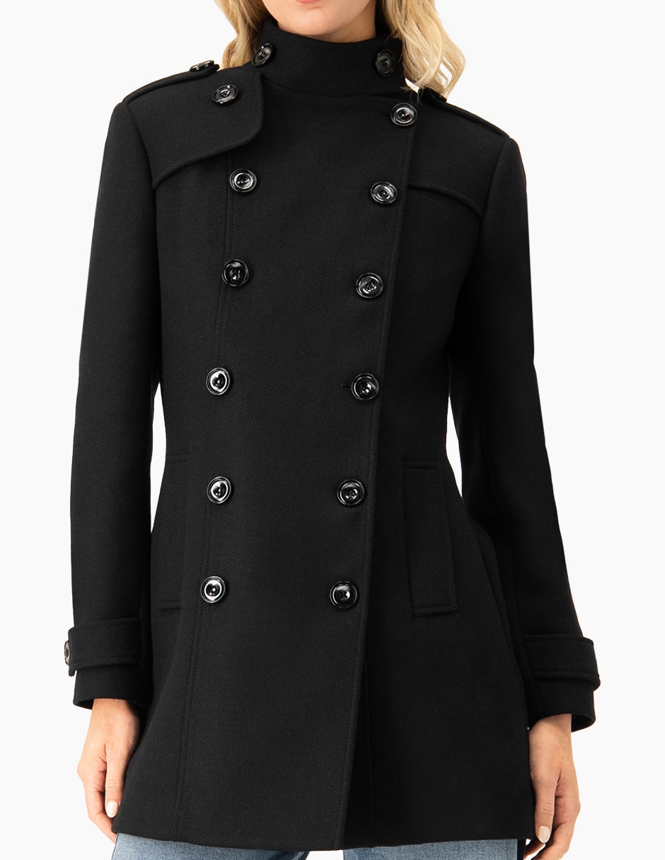 Abrigo de lana militar para mujer 2