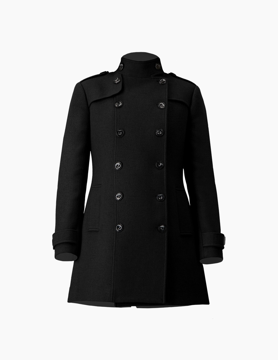 Abrigo de lana militar para mujer 3
