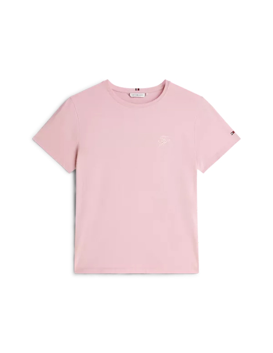 Playera manga corta Tommy cuello redondo mujer