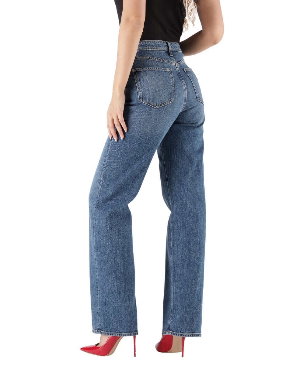 Jeans straight a la cintura para mujer