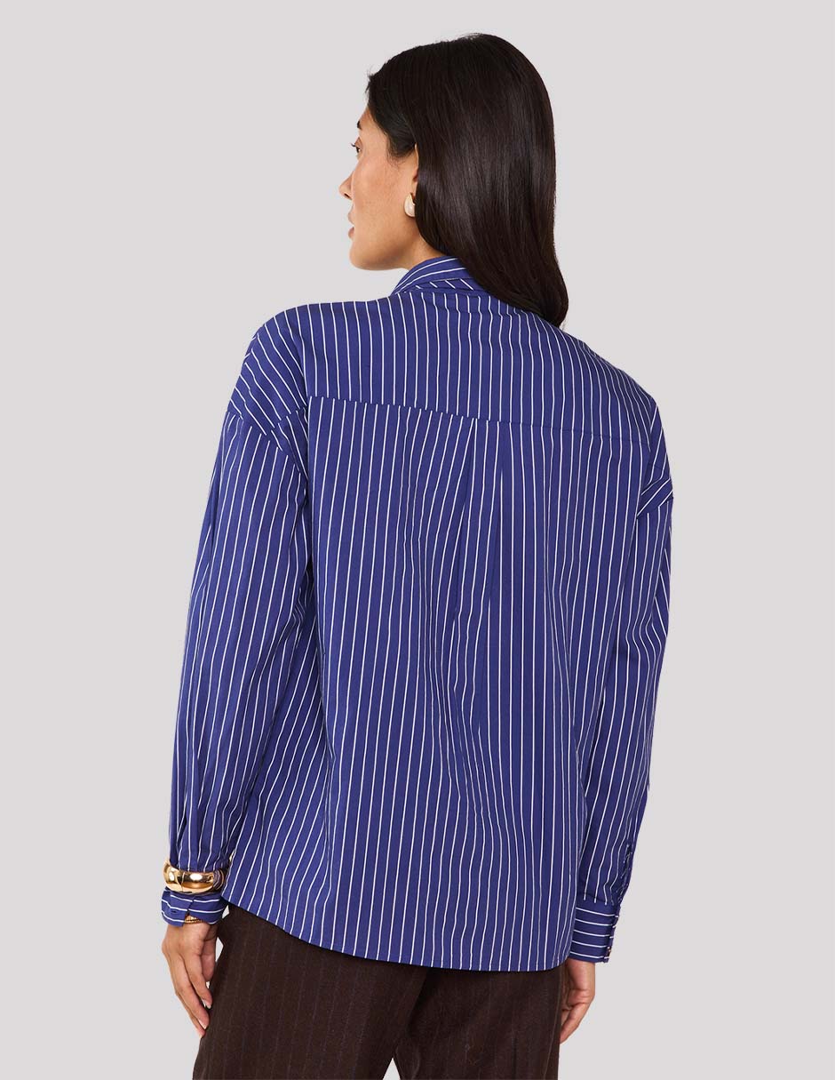 Blusa camisera manga larga para mujer