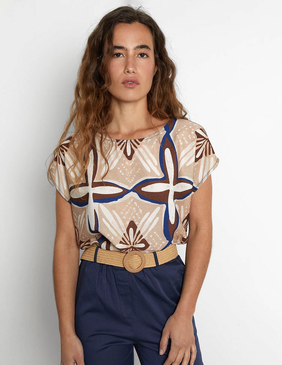 Blusa manga corta para mujer