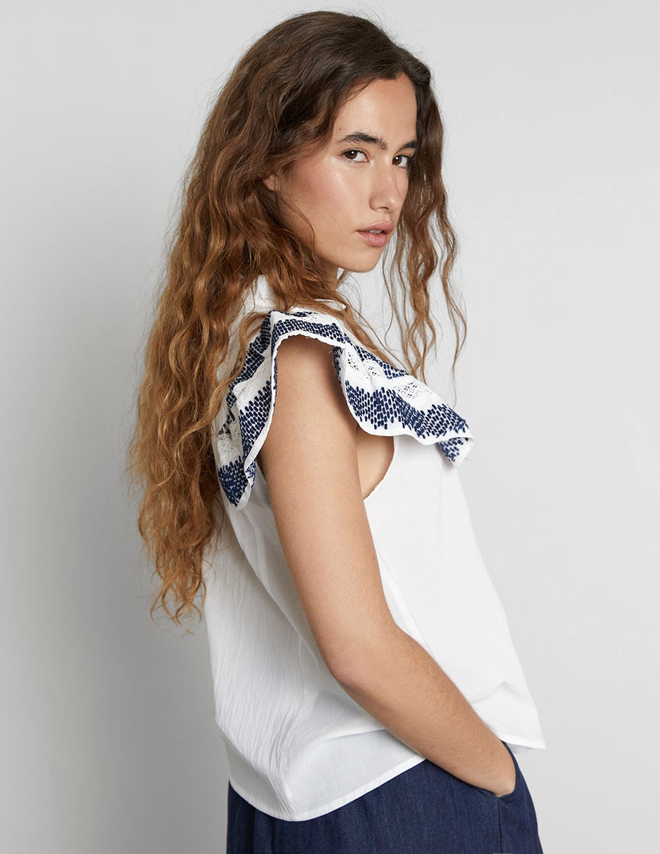 Blusa manga corta para mujer 7