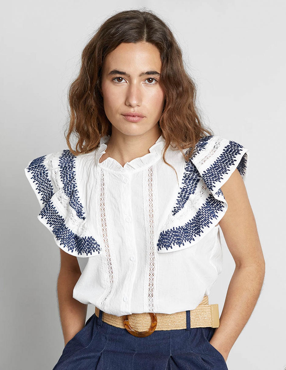Blusa manga corta para mujer 11
