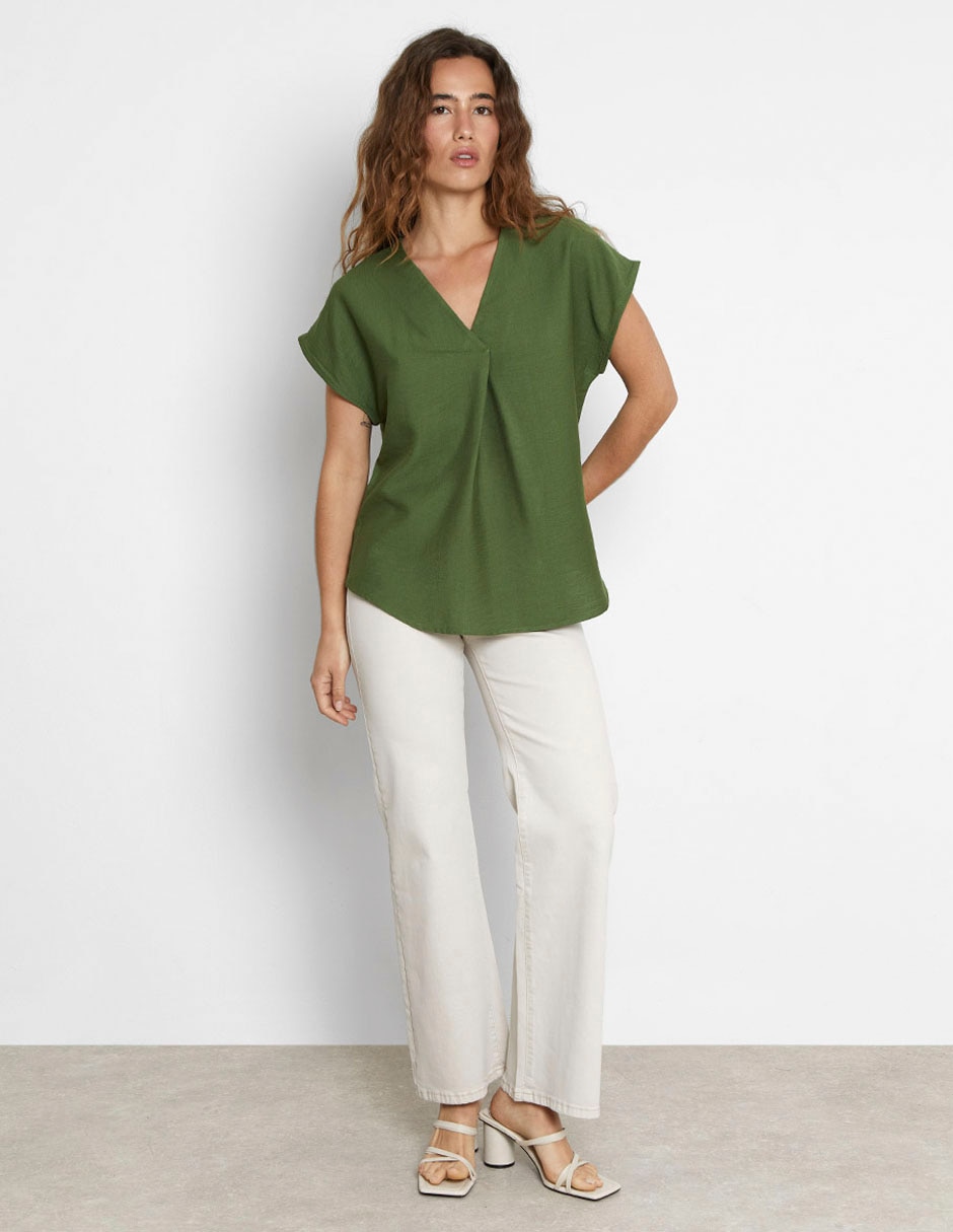 Blusa manga corta para mujer 7