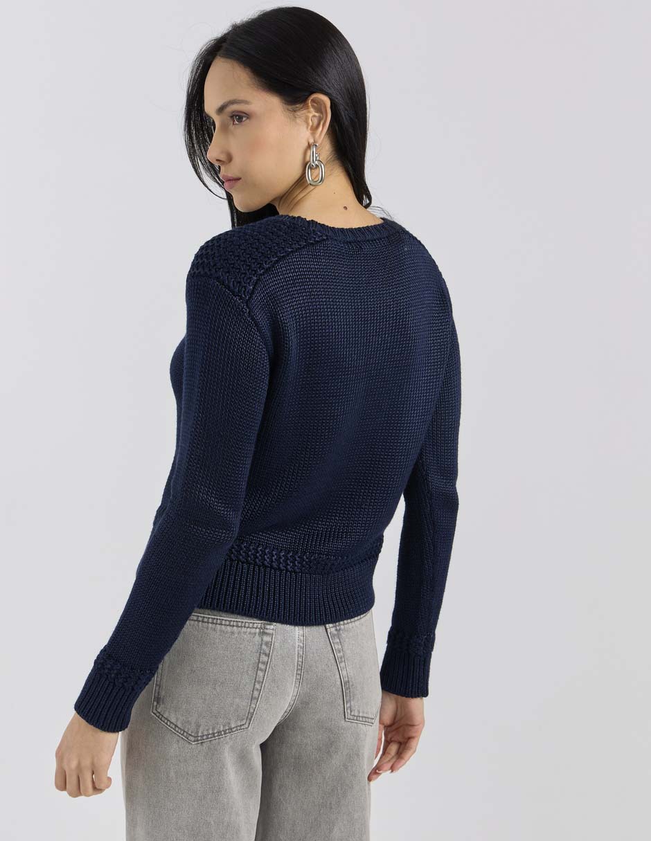 Suéter cuello redondo para mujer 4