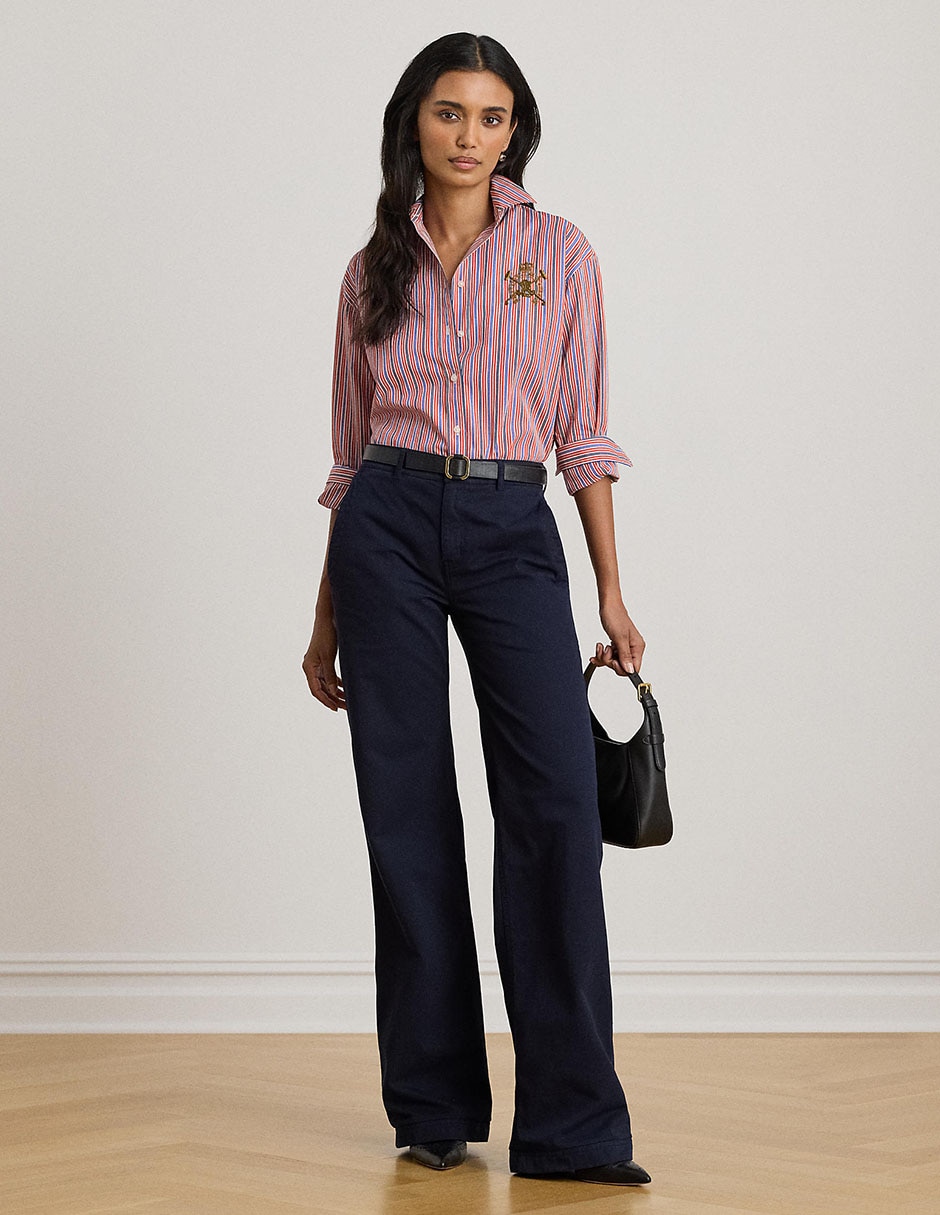 Blusa camisera Lauren Ralph Lauren manga larga para mujer