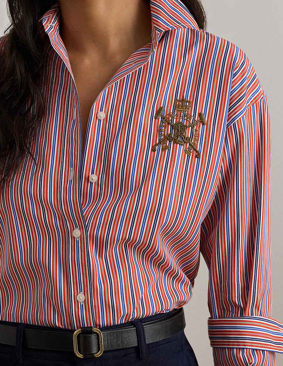 Blusa camisera Lauren Ralph Lauren manga larga para mujer