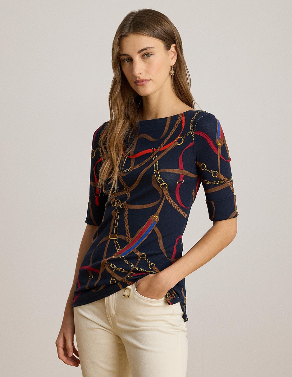 Blusa Lauren Ralph Lauren manga al codo para mujer