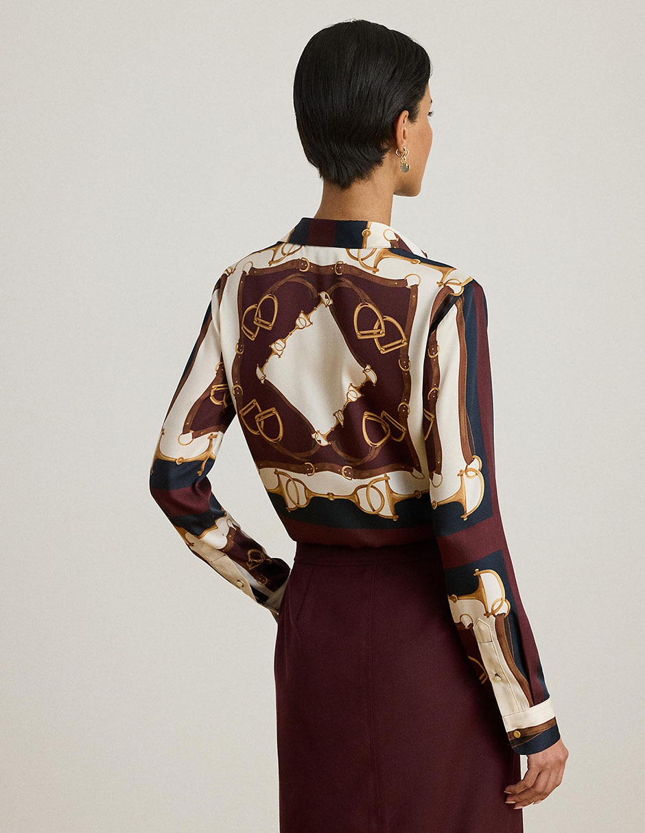 Blusa camisera Lauren Ralph Lauren manga larga para mujer