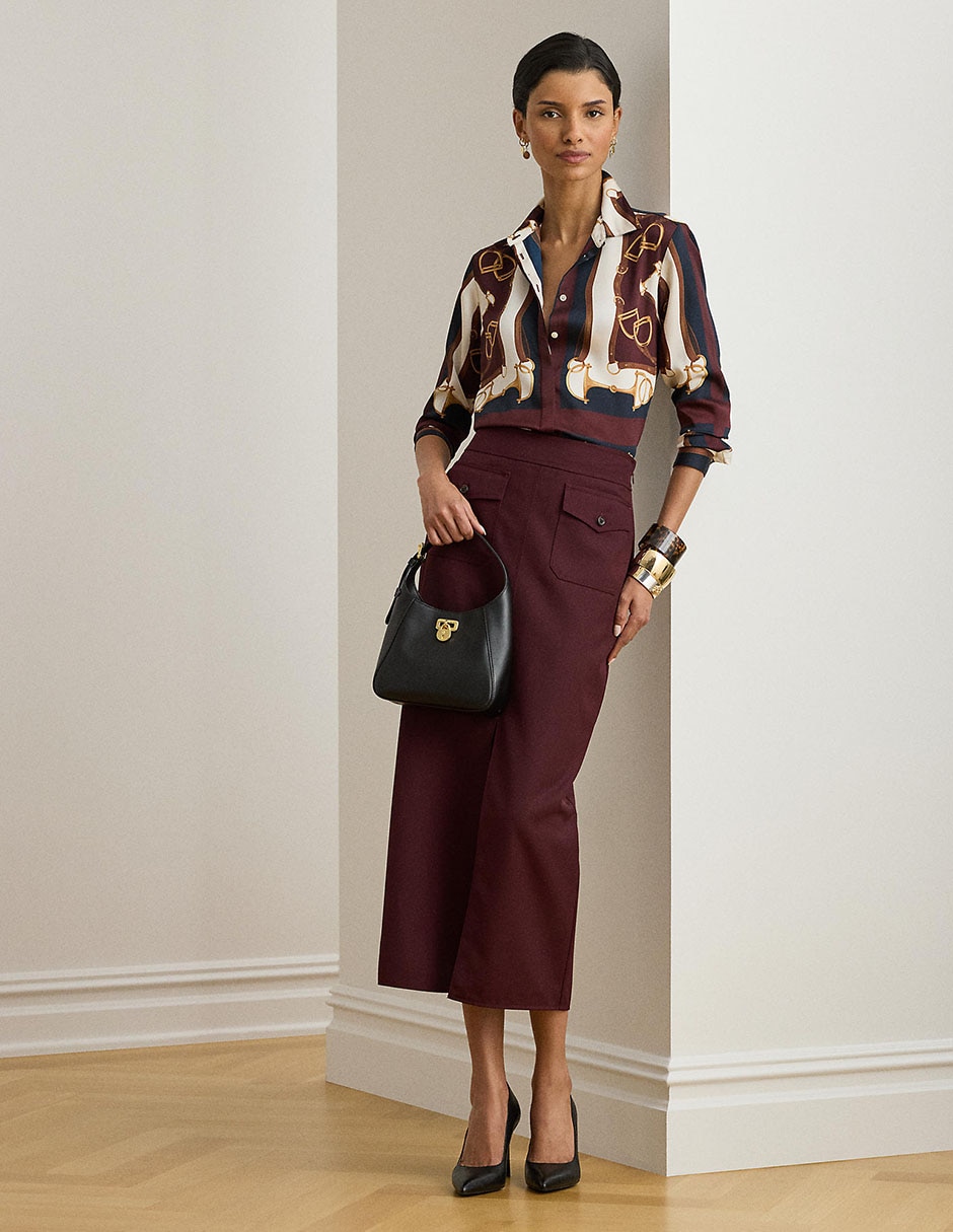 Blusa camisera Lauren Ralph Lauren manga larga para mujer