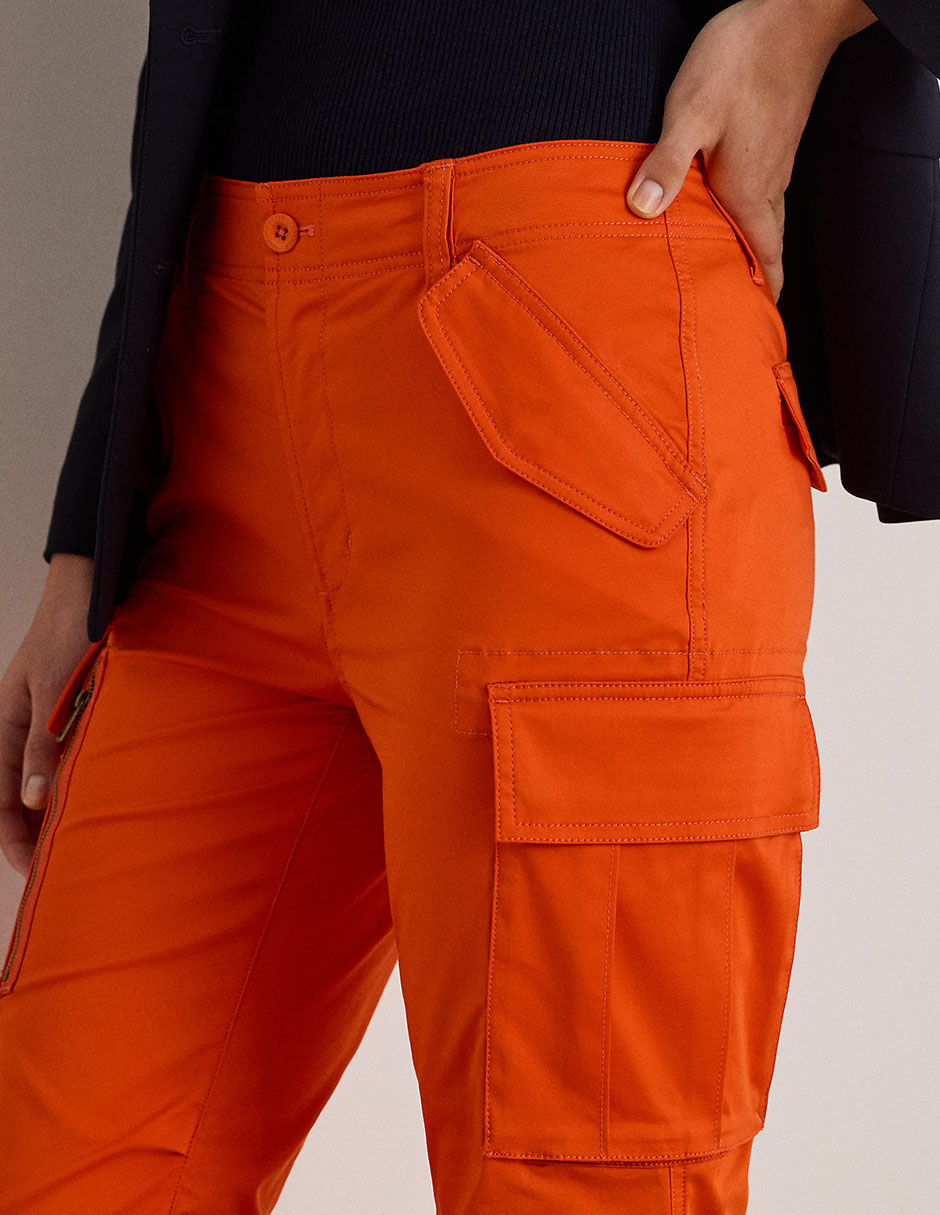 Pantalón cargo slim para mujer 7