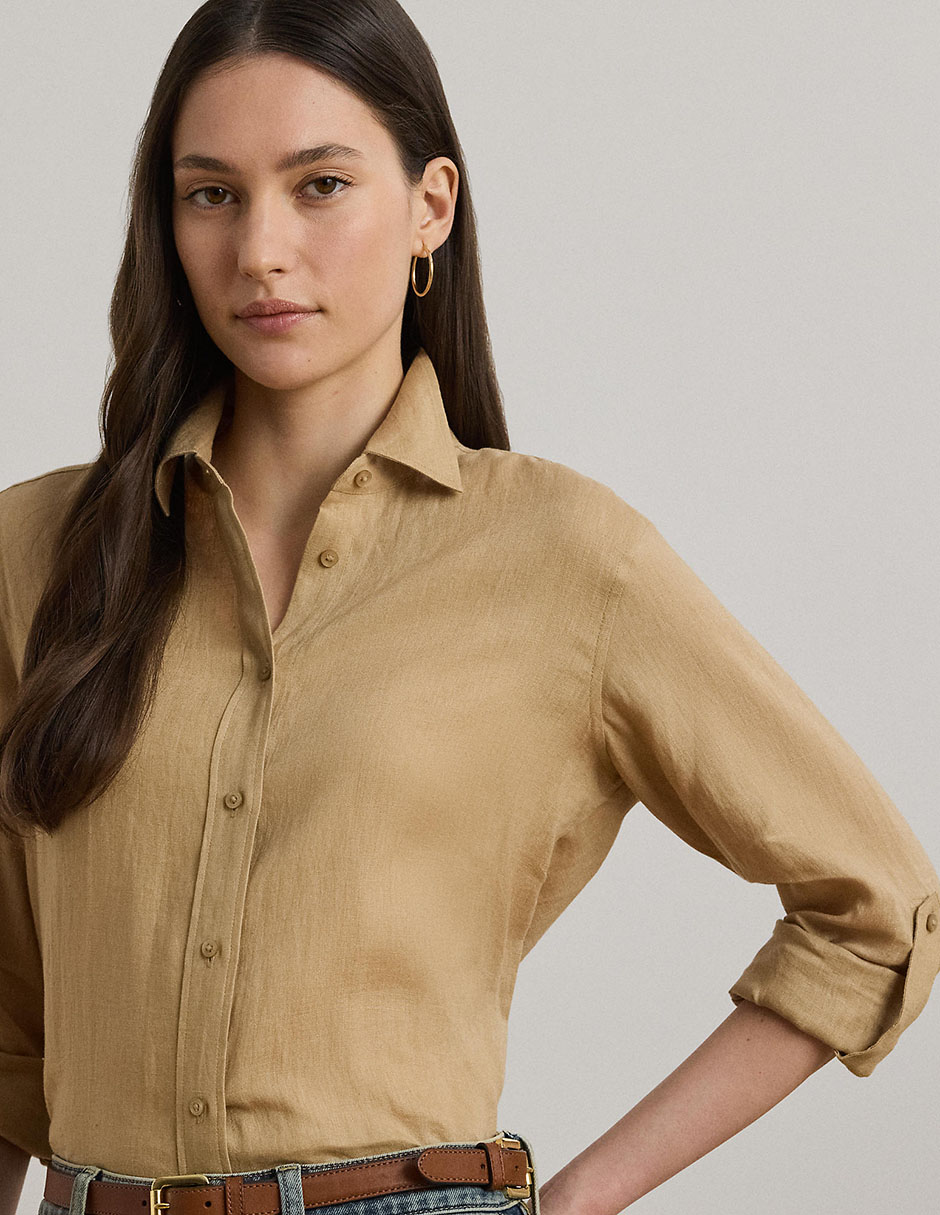 Blusa camisera manga larga para mujer 4
