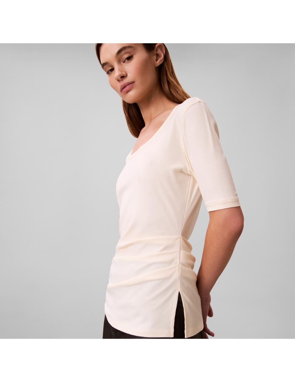 Playera manga 3/4 cuello redondo mujer 5