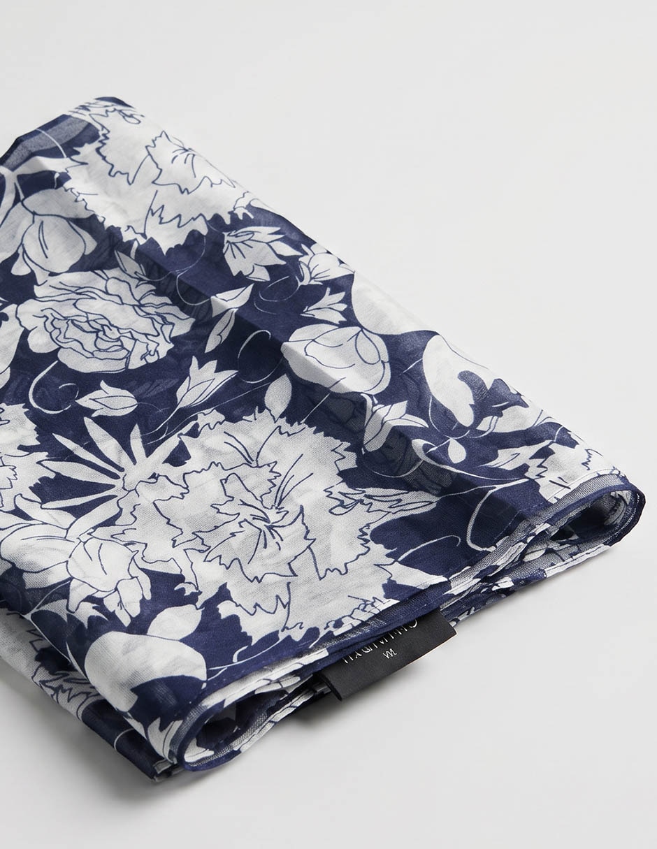 Mascada con estampado floral de seda para mujer 3