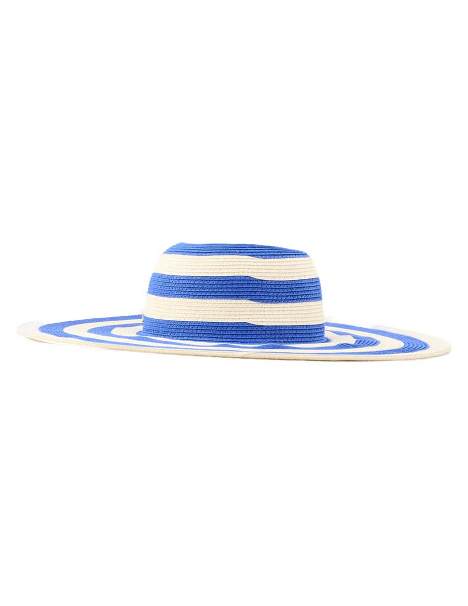 Sombrero ala ancha estampado a rayas 6