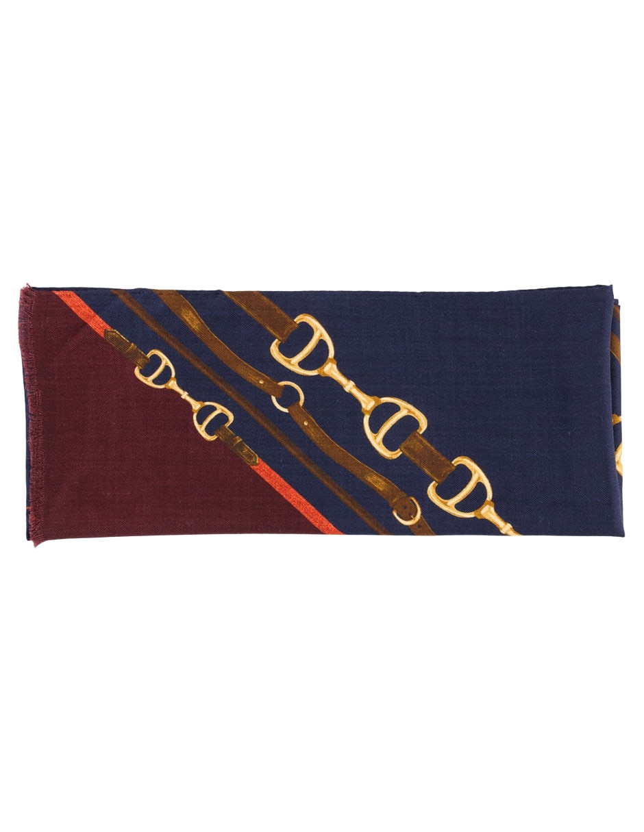 Pashmina con estampado logo de seda para mujer 2
