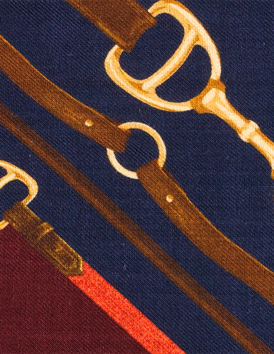 Pashmina con estampado logo de seda para mujer 3