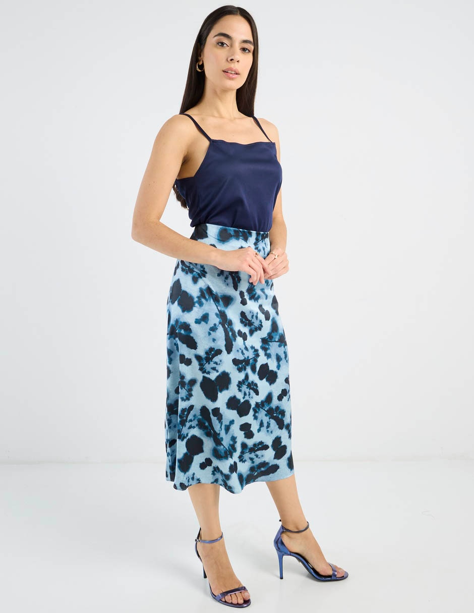 Falda midi Calvin Klein de algodón a la cintura