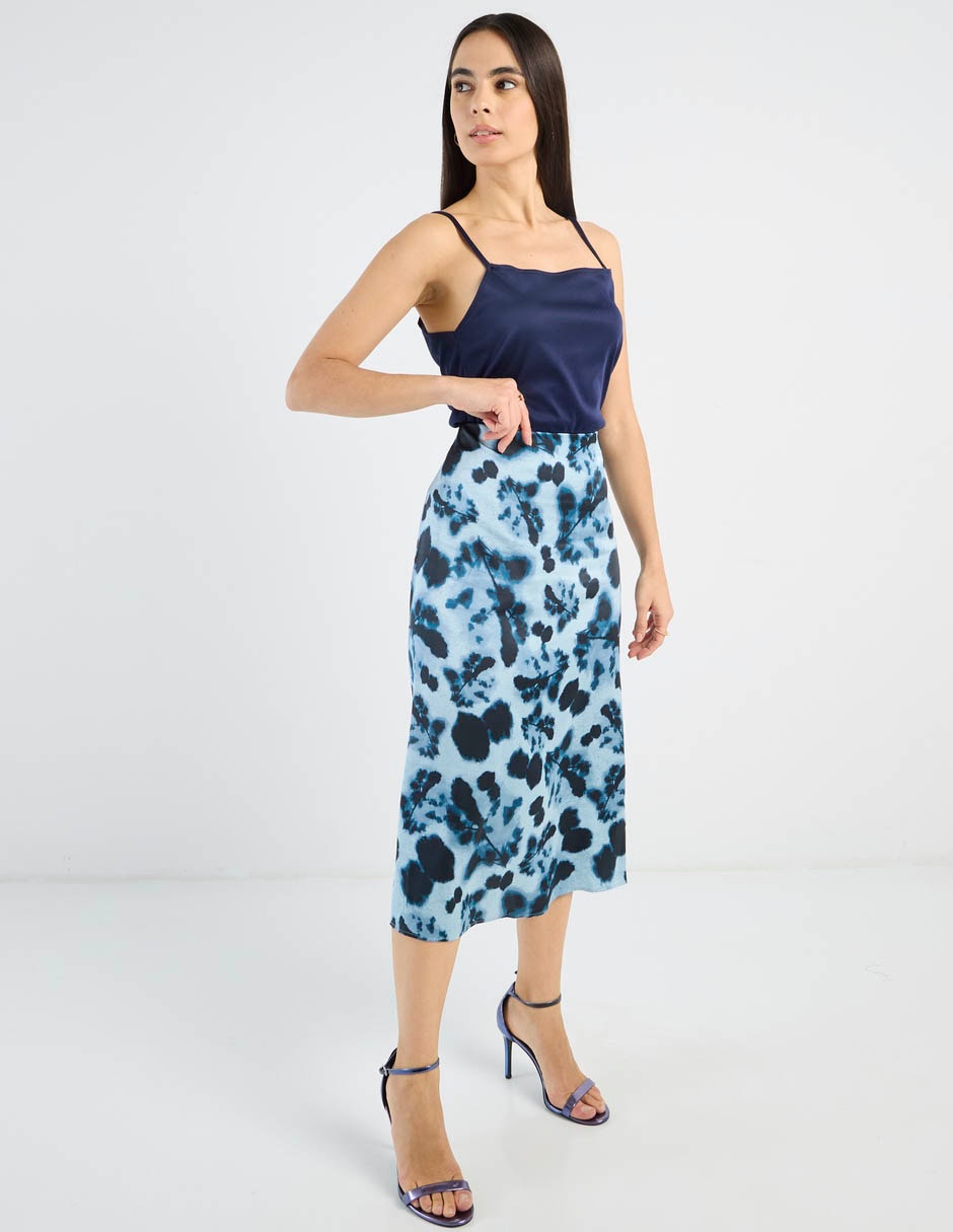 Falda midi Calvin Klein de algodón a la cintura