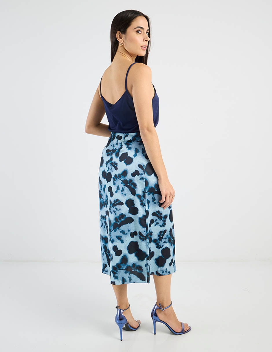 Falda midi Calvin Klein de algodón a la cintura