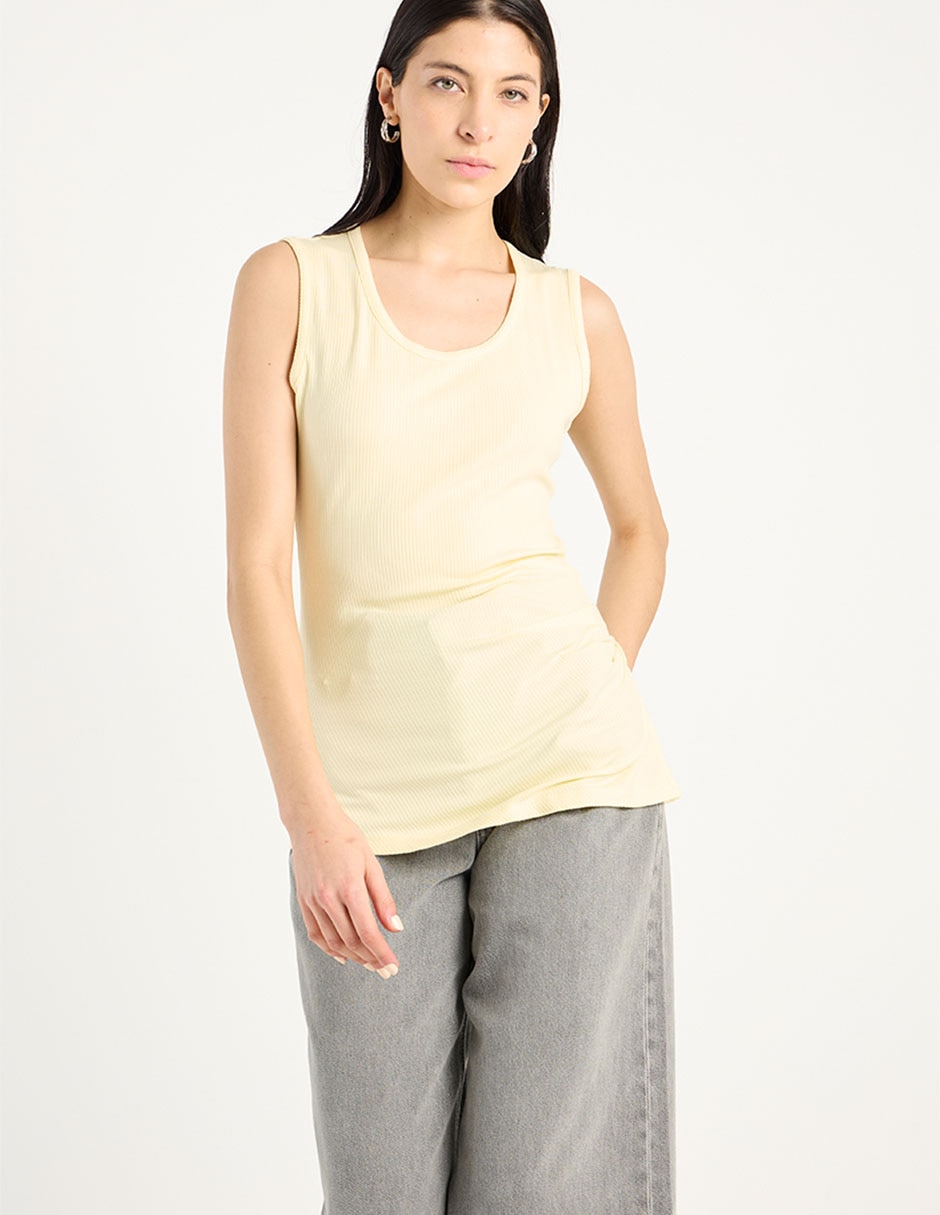 Top Calvin Klein cuello redondo tirante ancho
