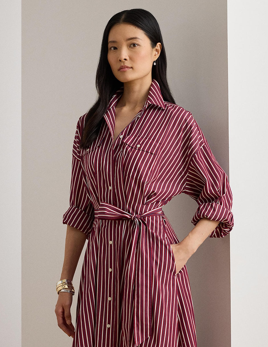 Vestido midi casual Lauren Petite para mujer