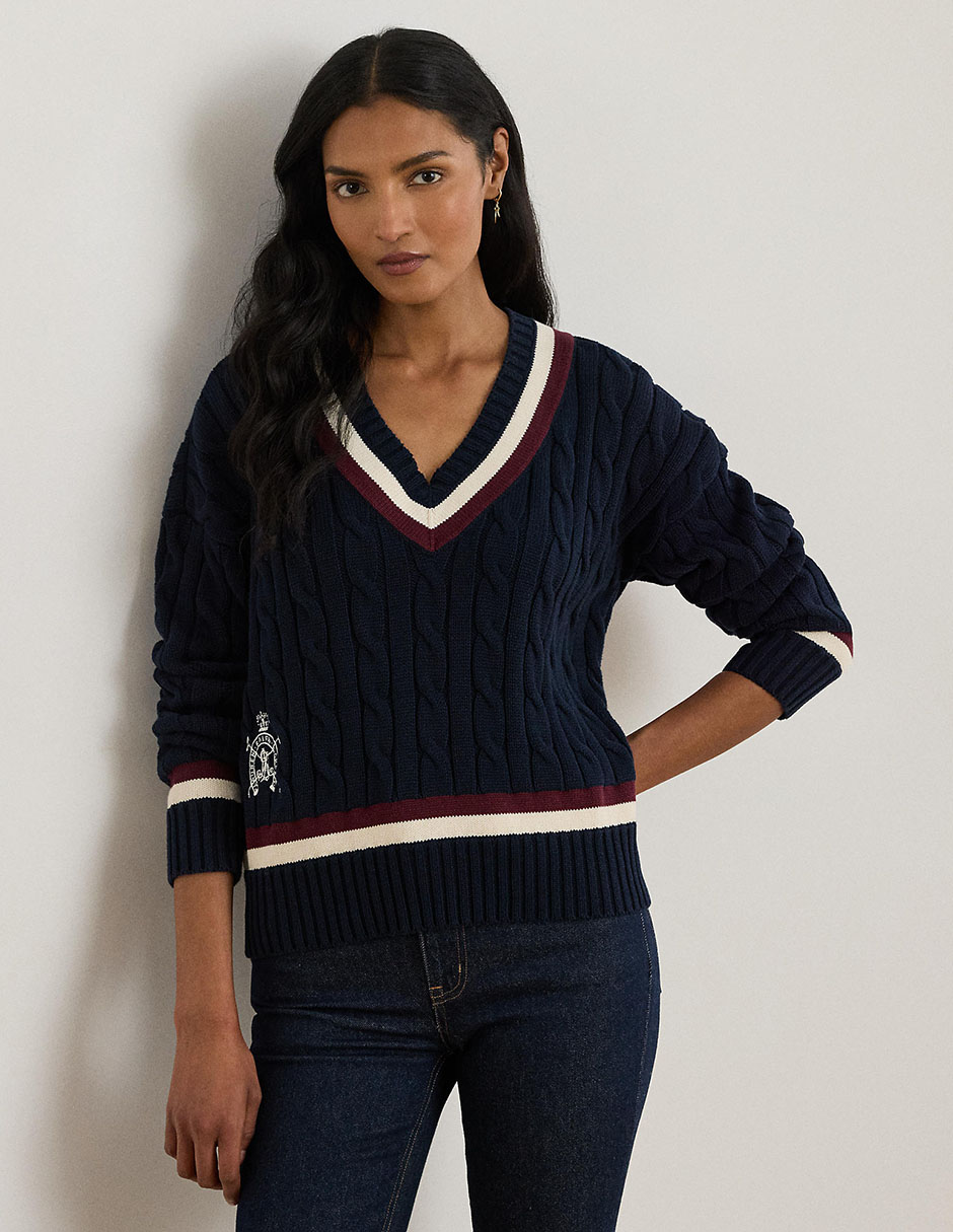 Suéter Lauren Petite cuello v para mujer