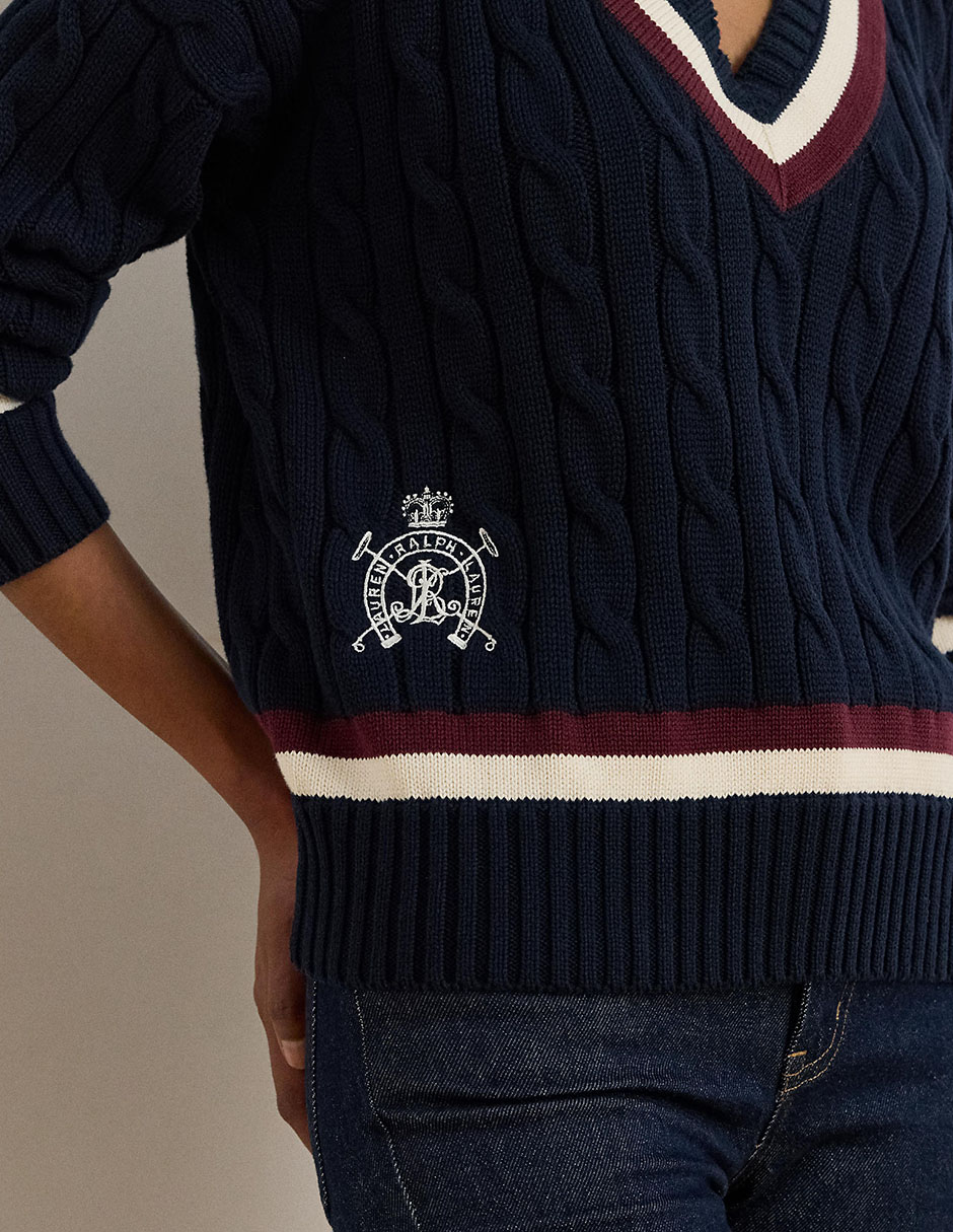 Suéter Lauren Petite cuello v para mujer