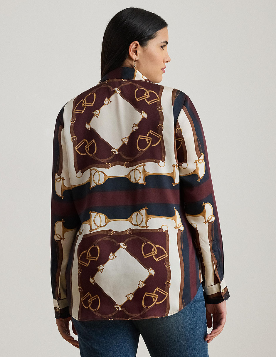 Blusa camisera Lauren Plus manga larga para mujer
