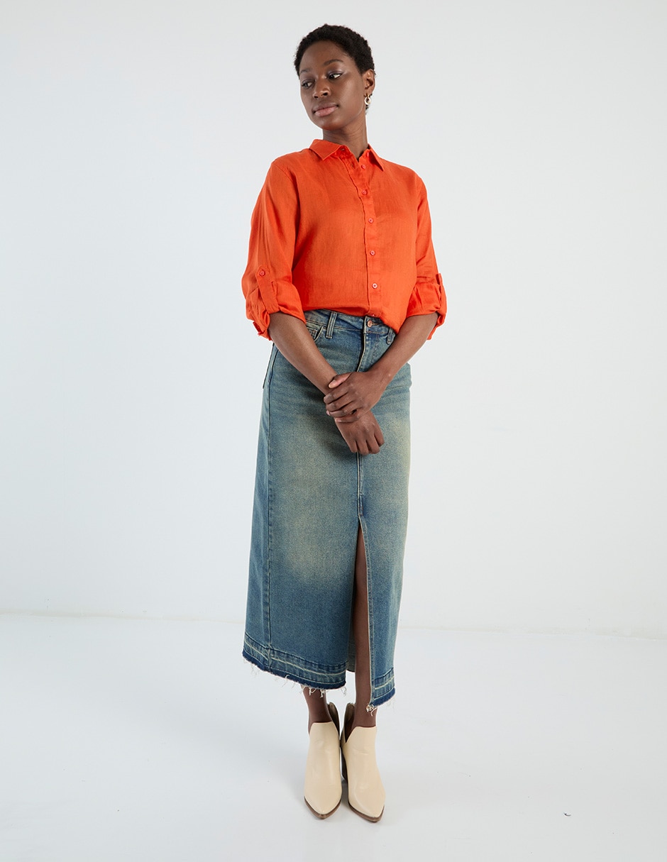 Blusa camisera manga larga para mujer 5