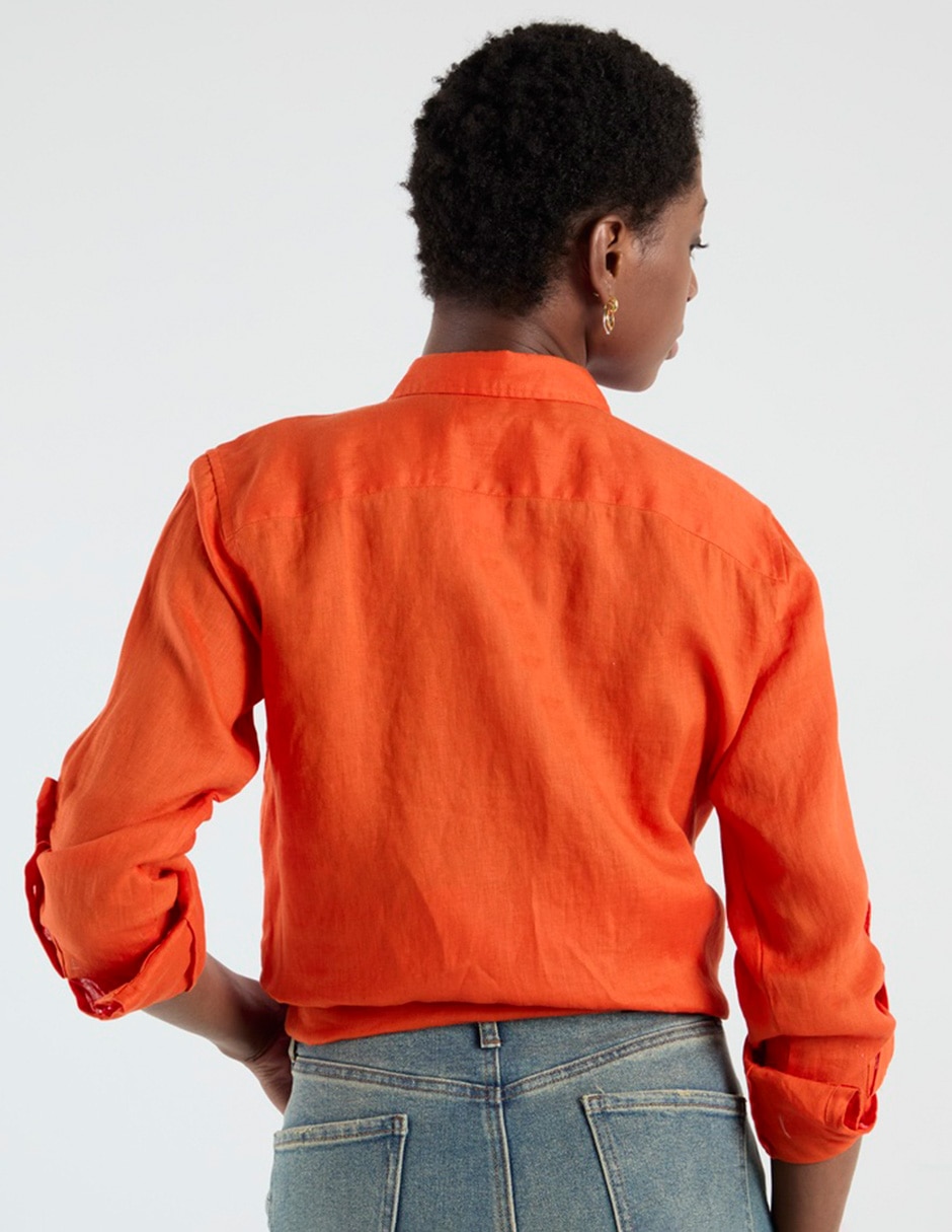 Blusa camisera manga larga para mujer 6