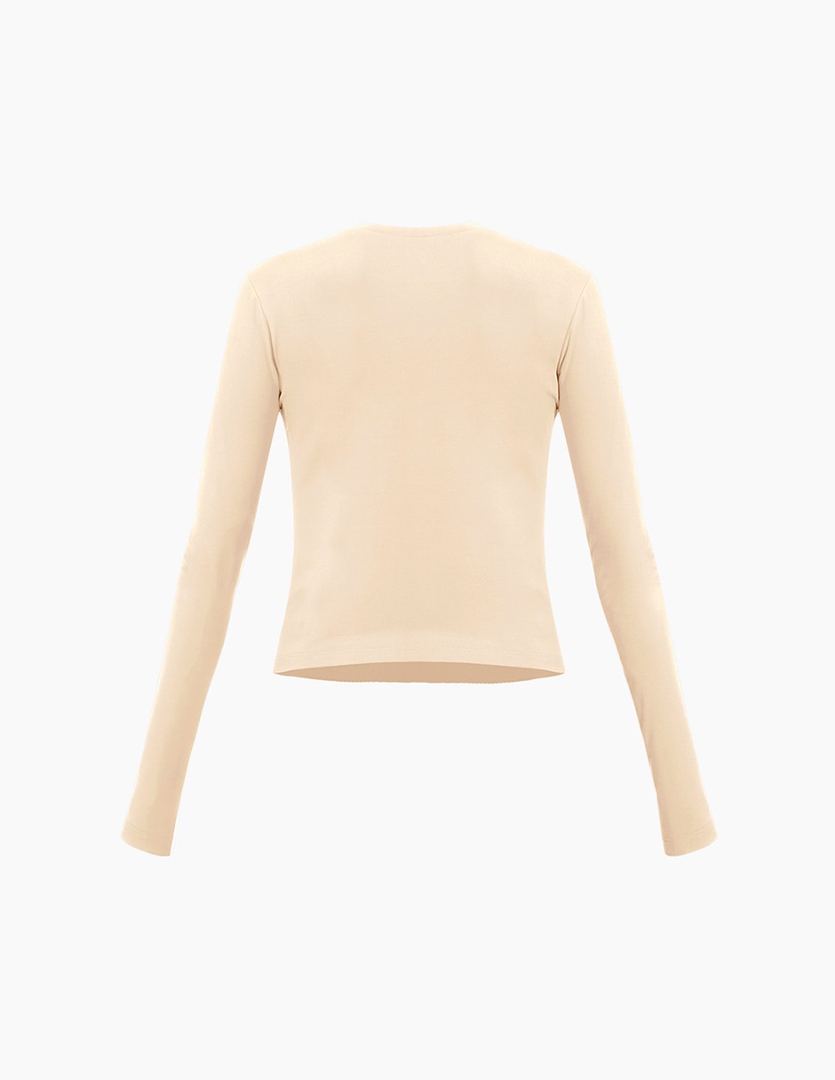 Playera manga larga cuello redondo para mujer 7