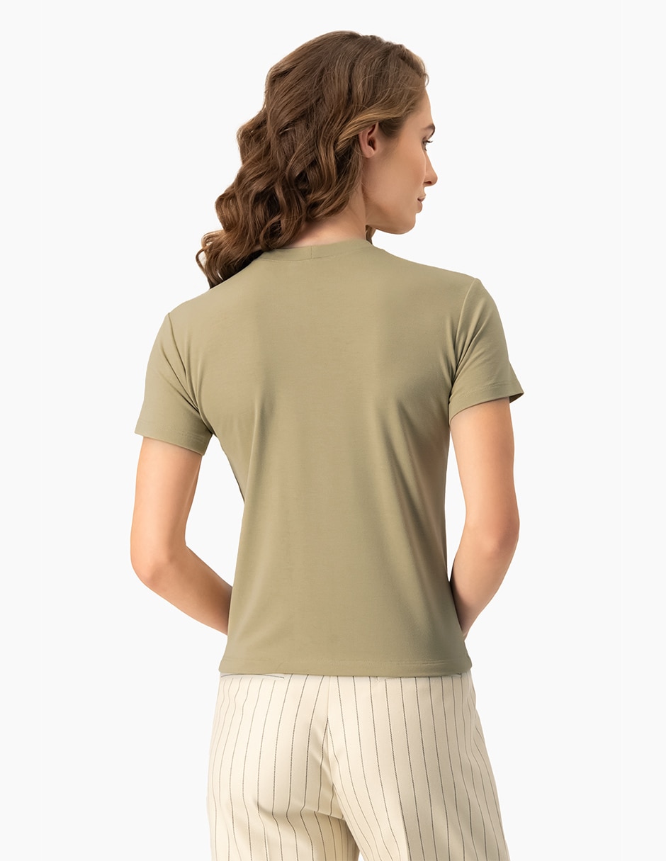 Playera manga corta cuello redondo para mujer 2