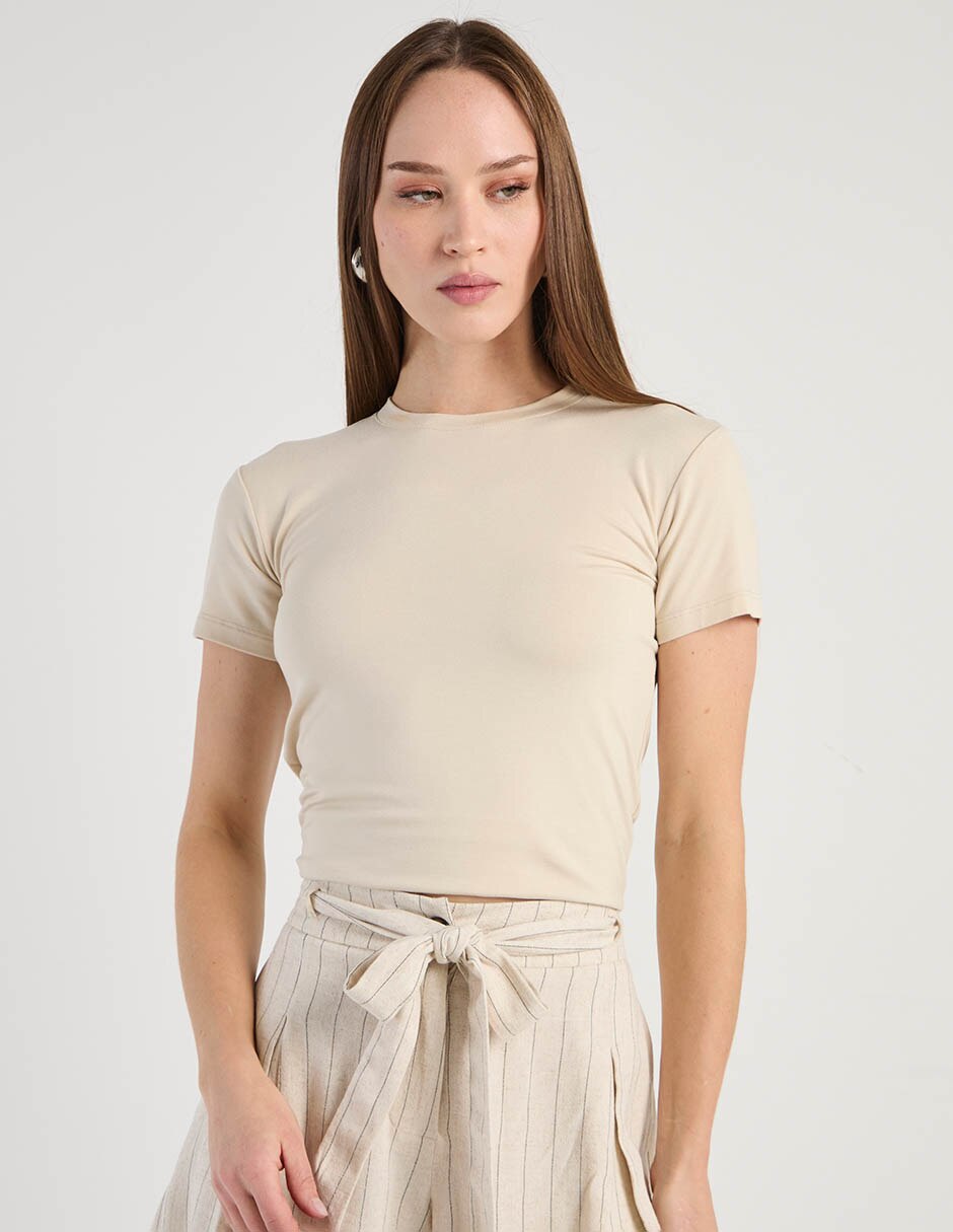 Playera manga corta cuello redondo mujer 2