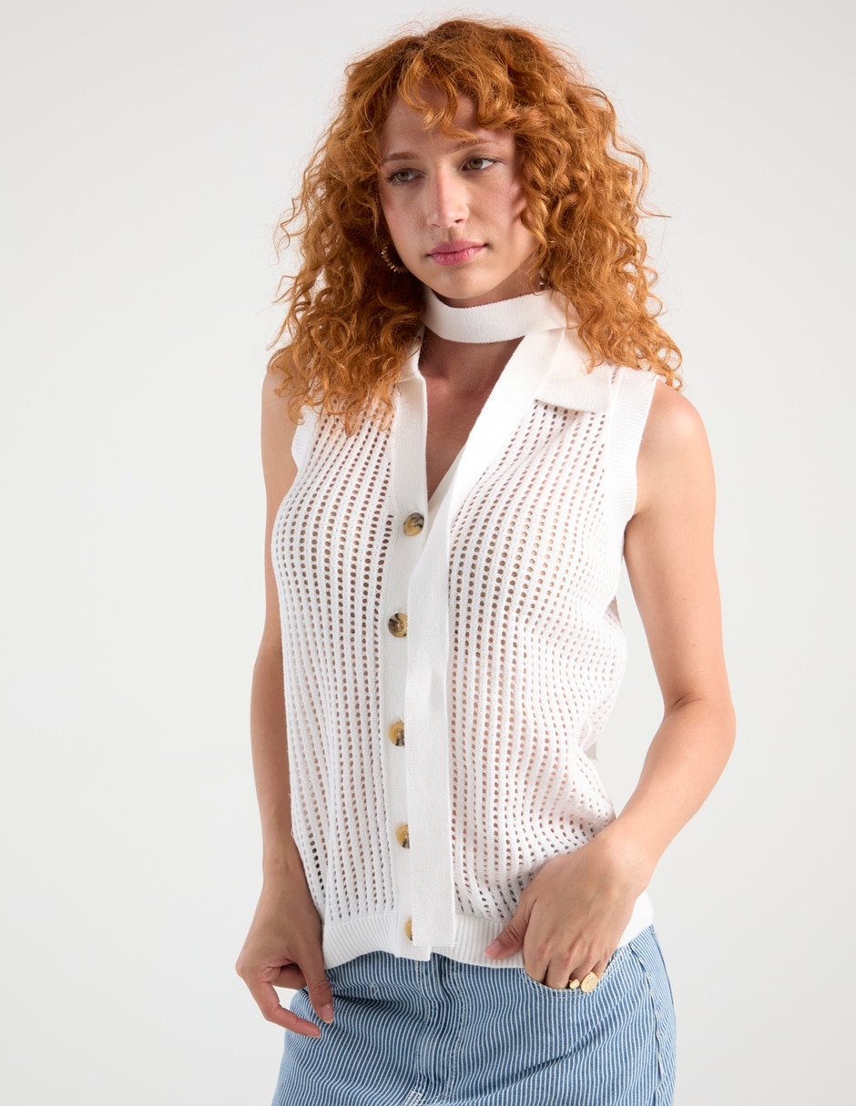 Suéter cuello polo para mujer 2