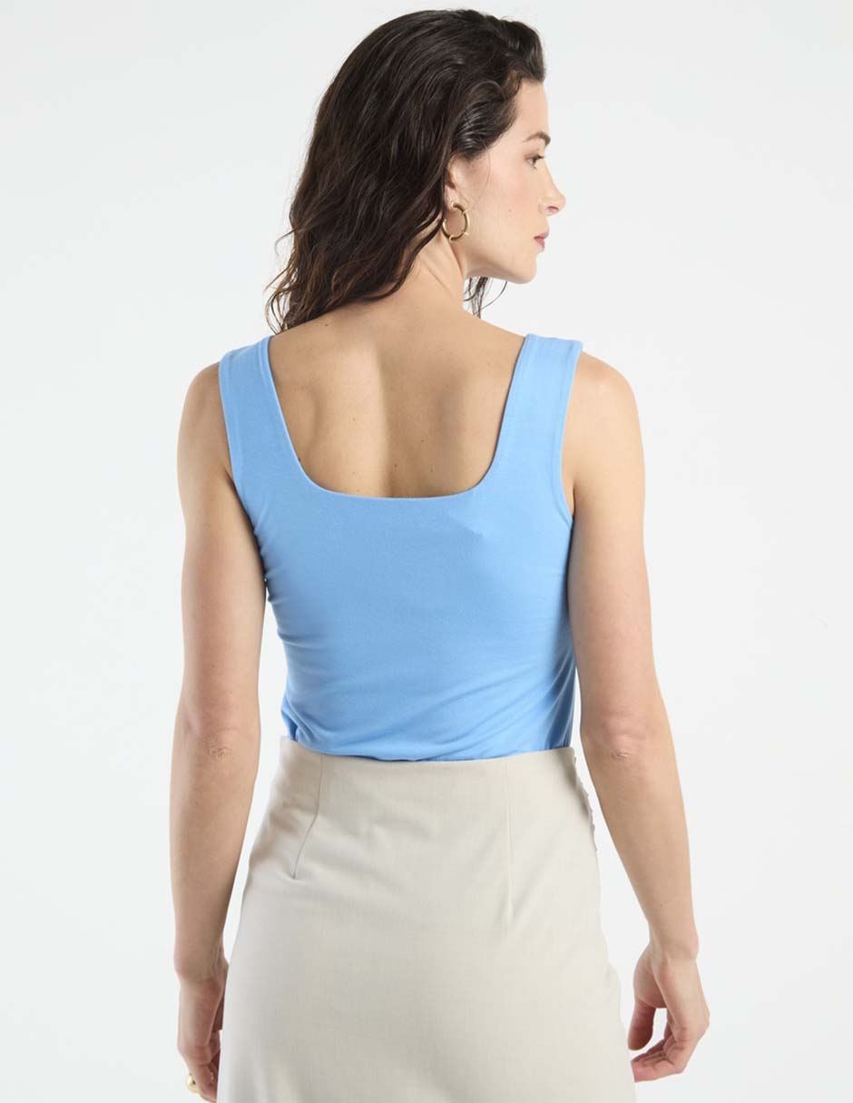 Top cuello redondo escote redondo tirante ancho 6