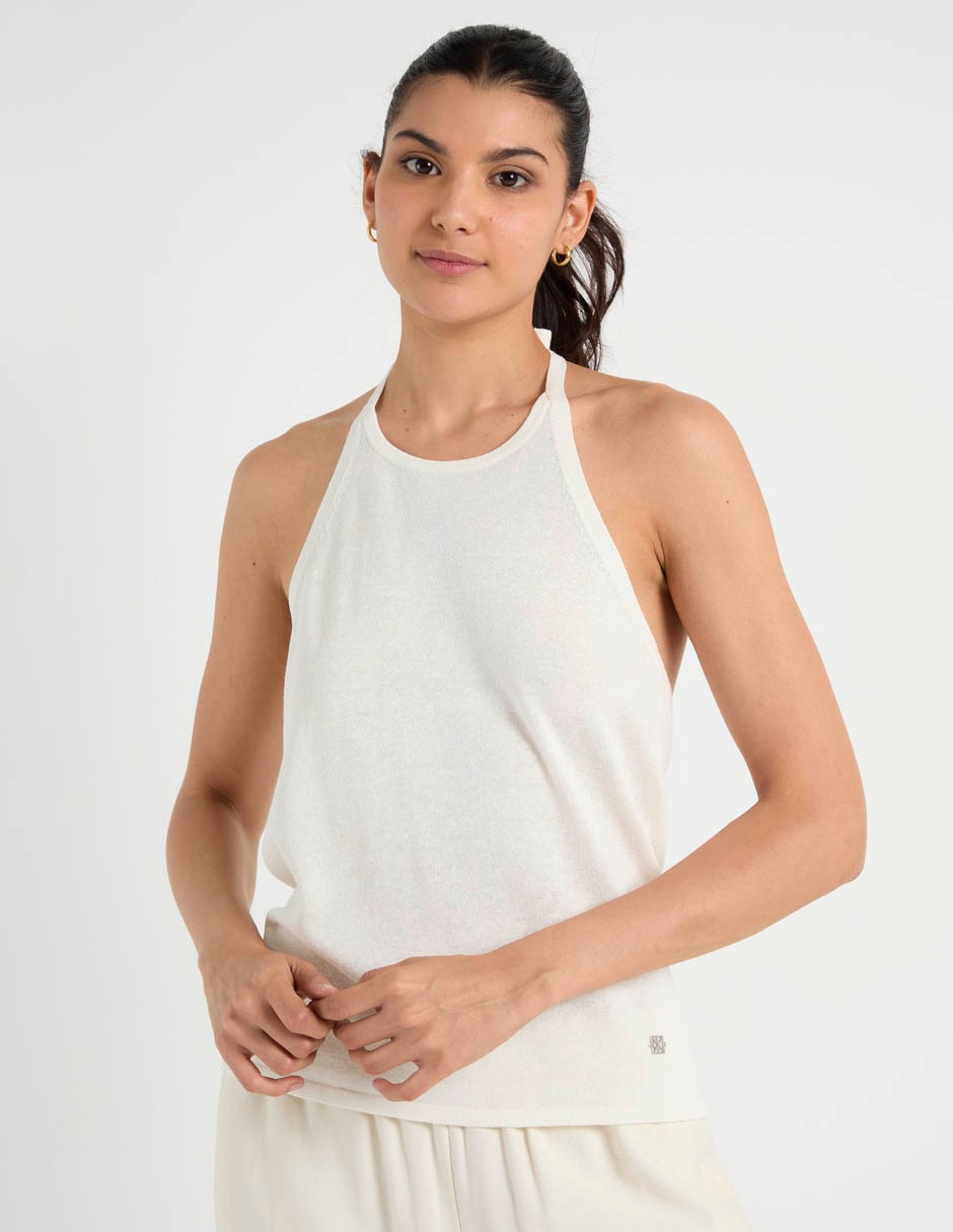 Top cuello halter escote espalda abierta