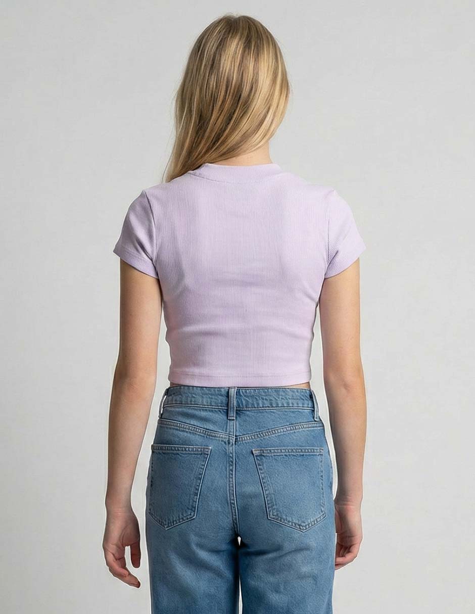 Playera manga corta cuello redondo para mujer 2
