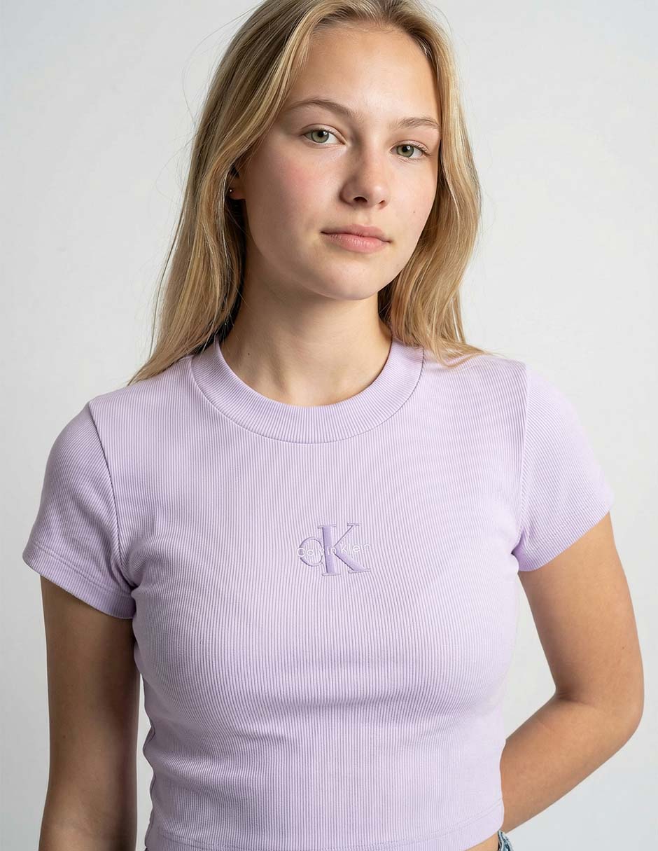 Playera manga corta cuello redondo para mujer 4